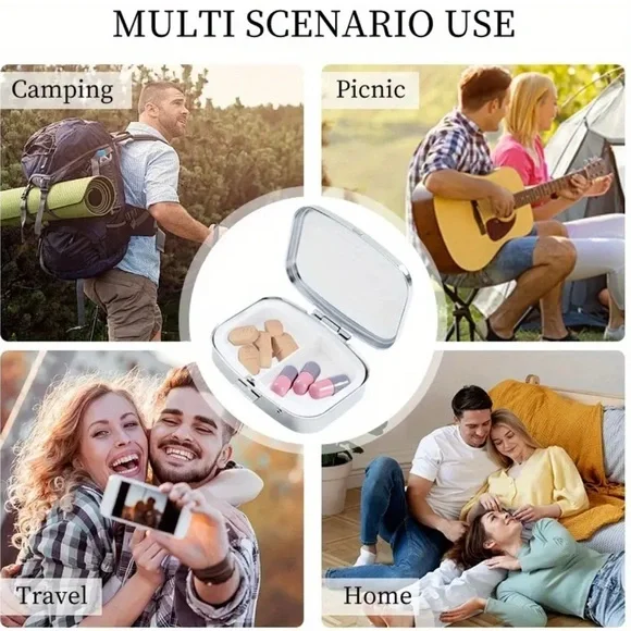 🐰 Pink Hummingbird Multi-Use Pill Box Mirror Container - Picture 7 of 7